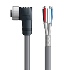 LAPP UNITRONIC&reg; Devicenet&trade; Thick Panel Mount Receptacle Cordsets - 5-pos. male 7/8 inch panel mount to flying leads - Continuous Flex - Gray PVC - 1m