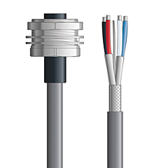LAPP UNITRONIC&reg; Devicenet&trade; Thick Panel Mount Receptacle Cordsets - 5-pos. female 7/8 inch bulkhead to flying leads - Stationary - Gray PVC - 1m