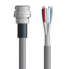 LAPP UNITRONIC&reg; Devicenet&trade; Thick Panel Mount Receptacle Cordsets - 5-pos. male 7/8 inch bulkhead to flying leads - Stationary - Gray PVC - 1m