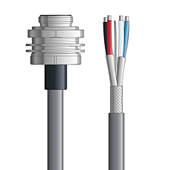 LAPP UNITRONIC&reg; Devicenet&trade; Thick Panel Mount Receptacle Cordsets - 5-pos. male 7/8 inch bulkhead to flying leads - Continuous Flex - Gray PVC - 1m