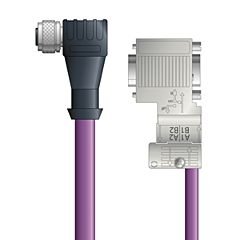 LAPP UNITRONIC&reg; PROFIBUS&reg; D-Sub Cordsets to Master Module - 5-pos. female M12 90&deg; to D-sub master - Violet Polyurethane (PUR) - Continuous Flex - 10m