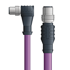 LAPP UNITRONIC&reg; PROFIBUS&reg; Extension Cordsets - 5-pos. male M12 straight to 5-pos. male M12 90&deg; - Violet PVC - Stationary  - 10m