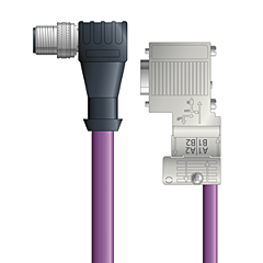 LAPP UNITRONIC&reg; PROFIBUS&reg; D-Sub Cordsets to Node Module - 5-pos. male M12 90&deg; to D-sub node - Violet PVC - Stationary  - 10m