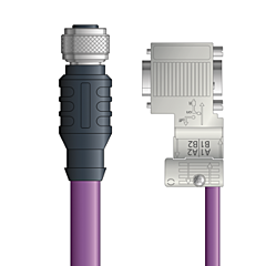 LAPP UNITRONIC&reg; PROFIBUS&reg; D-Sub Cordsets to Master Module - 5-pos. female M12 straight to D-sub master - Violet PVC - Stationary  - 10m