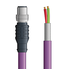 LAPP UNITRONIC&reg; PROFIBUS&reg; Single-Ended Cordsets - 5-pos. male M12 straight to Flying leads - Violet PVC - Stationary  - 10m