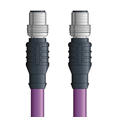 LAPP UNITRONIC&reg; PROFIBUS&reg; Extension Cordsets - 5-pos. male M12 straight to 5-pos. male M12 straight - Violet PVC - Stationary  - 10m