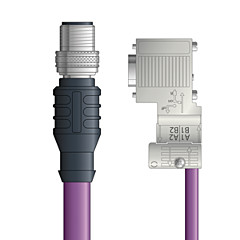 LAPP UNITRONIC&reg; PROFIBUS&reg; D-Sub Cordsets to Node Module - 5-pos. male M12 straight to D-sub node - Violet PVC - Stationary  - 10m