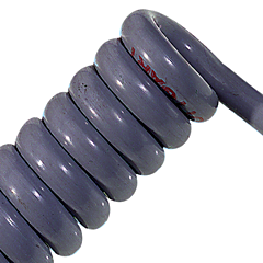LAPP &Ouml;LFLEX&reg; SPIRAL 400 P Retractable Coiled Cable (39" - 118" length) - Unshielded - 18 AWG 2 Conductor - Gray - LAPP 70002647