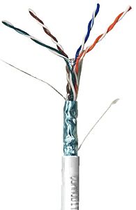 CAT5e Shielded Plenum Rated PVC Ethernet Cable - 24 AWG 4 Pair - White