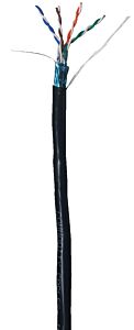 CAT5e Shielded PVC Ethernet Cable - 24 AWG 4 Pair - Black
