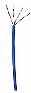 CAT5e Unshielded Plenum Rated PVC Ethernet Cable - 24 AWG 4 Pair - Blue