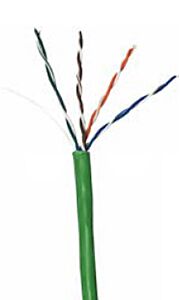 CAT5e Unshielded Plenum Rated PVC Ethernet Cable - 24 AWG 4 Pair - Green
