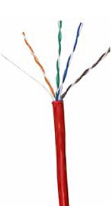 CAT5e Unshielded PVC Ethernet Cable - 24 AWG 4 Pair - Red