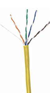 CAT5e Unshielded PVC Ethernet Cable - 24 AWG 4 Pair - Yellow