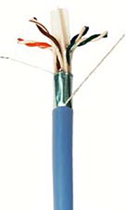 CAT6 Shielded Plenum Rated PVC Ethernet Cable - 23 AWG 4 Pair - Blue