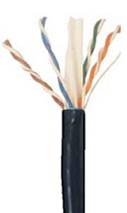 CAT6 Unshielded Plenum Rated PVC Ethernet Cable - 23 AWG 4 Pair - Black