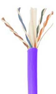CAT6 Unshielded Plenum Rated PVC Ethernet Cable - 23 AWG 4 Pair - Violet
