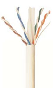 CAT6 Unshielded Plenum Rated PVC Ethernet Cable - 23 AWG 4 Pair - White