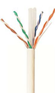 CAT6 Unshielded PVC Ethernet Cable - 23 AWG 4 Pair - White