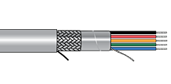 Alpha EcoCable&reg; Mini Foil Braid Shield Multiconductor Cable - 28 AWG 2 Conductor - Slate - 300V - 1000 ft