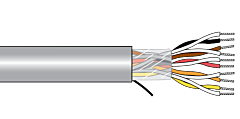 Alpha EcoCable® Mini Unshielded Multipair Cable - 22 AWG 20 Pair - Slate - 300V - 1000 ft