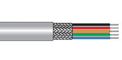 Alpha EcoFlex Braid Shielded Multiconductor Cable - 14 AWG 3 Conductor - Slate - 1000 ft