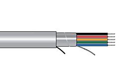Alpha Xtra-Guard&reg;1 Foil Shield Multiconductor Cable - 24 AWG 6 Conductor - Slate - 300V - 1000 ft