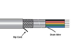 Alpha Xtra-Guard&reg;1 SupraShield Multiconductor Cable - 24 AWG 4 Conductor - Slate - 300V - 1000 ft