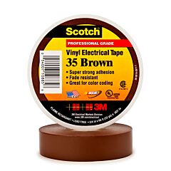 Scotch Professional Grade Color Coding Vinyl Electrical Tape 35 - Brown