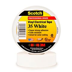 Scotch Professional Grade Color Coding Vinyl Electrical Tape 35 - White