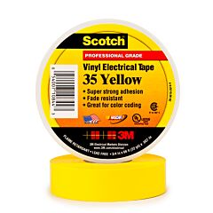 Scotch Professional Grade Color Coding Vinyl Electrical Tape 35 - Yellow