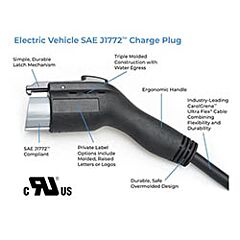 EV SAE J1772 CHARGE PLUG 10/3+18/1 TPE JKT 32A 240VAC
