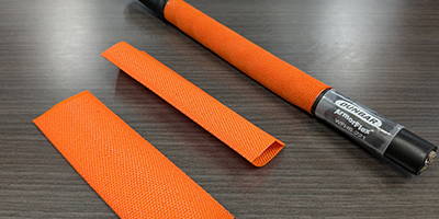 Orange Version of Dunbar ArmorFlex WFHS-221 Woven Fabric Heat Shrink Tubing