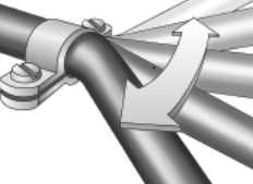 Diagram of a bending flex cable with an arrow indicating a bending range of motion.