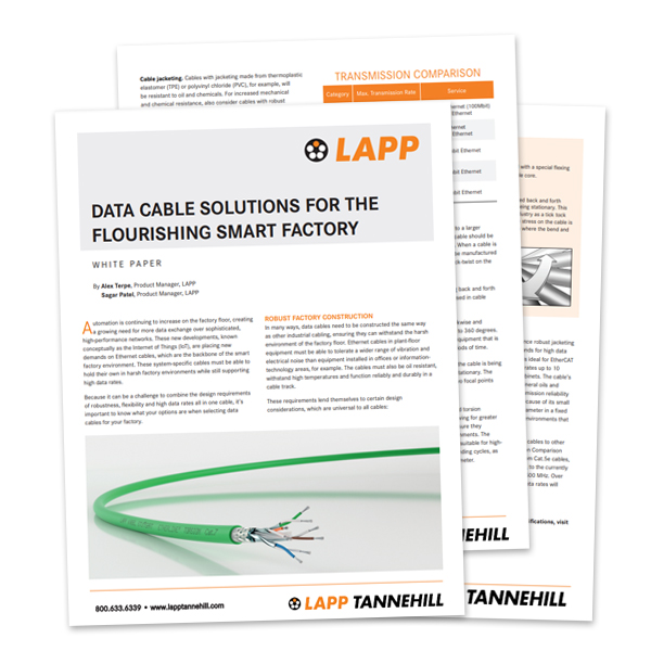 Whitepaper: Data Cable Solutions for the Flourishing Smart Factory