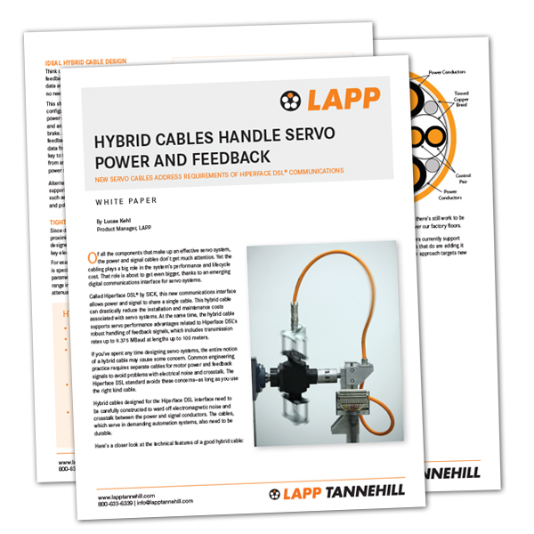 PDF Spread Thumbnail of the 'Hybrid Cables Handle Servo Power and Feedback' White Paper