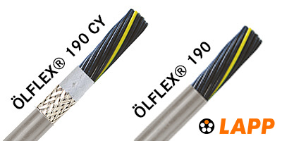 LAPP ÖLFLEX® 190 & 190 CY cables with their name listed above the product.