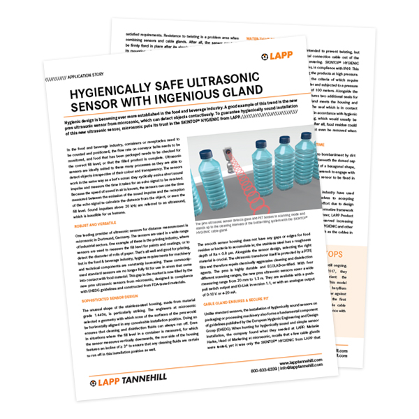 Hygienically Safe Ultrasonic Sensor with Ingenious Gland