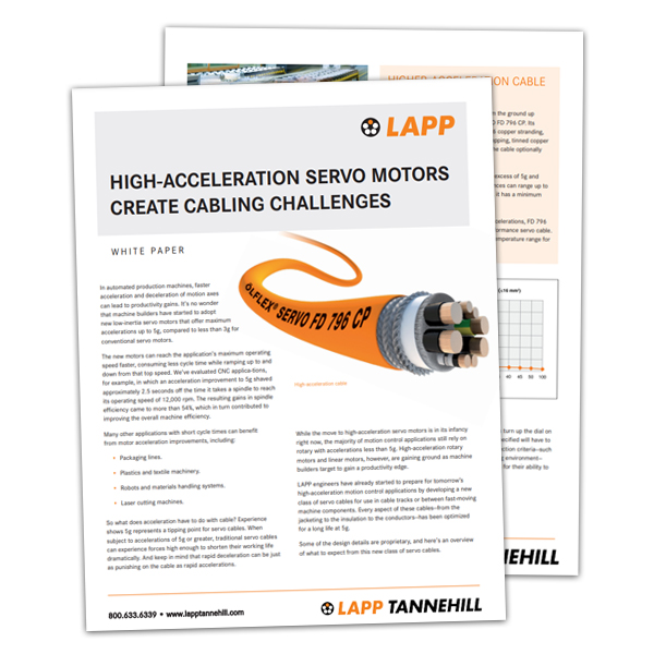 Whitepaper: High-Acceleration Servo Motors Create Cabling Challenges